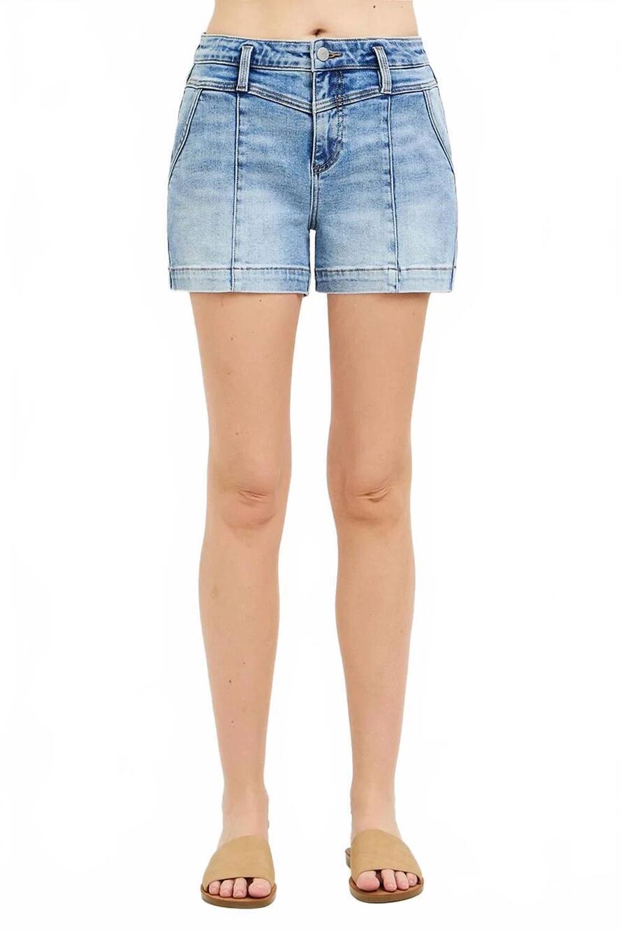 NEW RISEN slouchy flap back pockets shorts in blue